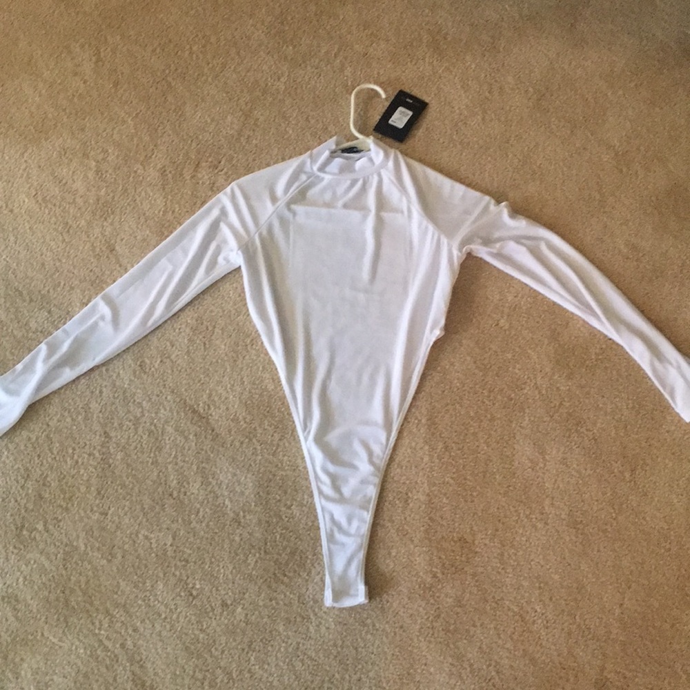White thong bodysuit